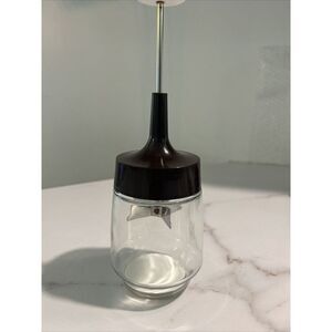 Vintage GEMCO Food Nut Chopper Brown‎ Lid Glass Jar Stainless Steel Blade USA